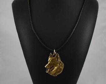 Belgian Shephard, millesimal fineness 999, dog necklace, limited edition, ArtDog