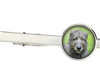 Irish Wolfhound. Tie clip for dog lovers. Photo jewellery. Men's jewellery. Handmade