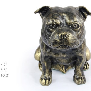 Stafordshire Bull Terrier, dog sitting statue, limited edition, ArtDog