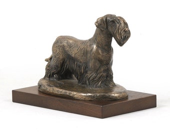 Cesky Terrier, dog wooden base statue, limited edition, ArtDog