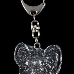 Papillon, dog keyring, keychain, limited edition, ArtDog . Dog keyring for dog lovers