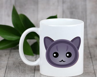 Enjoying a cup with my cat Korat - a mug with a cute cat