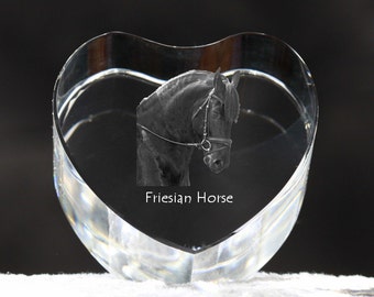 Friesian, Frisian , crystal heart with horse, souvenir, decoration, limited edition, Collection