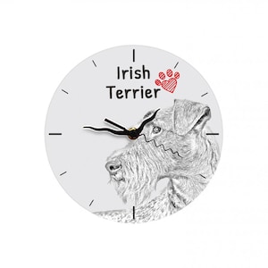 Irish terrier, Free standing MDF floor clock with an image of a dog.
