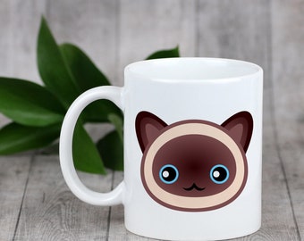 Enjoying a cup with my cat Siamese - a mug with a cute cat
