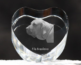 Brazilian Mastiff, crystal heart with dog, souvenir, decoration, limited edition, Collection