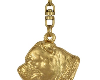 Staffordshire Bull Terrier 2, millesimal fineness 999, dog keyring, keychain, limited edition, ArtDog