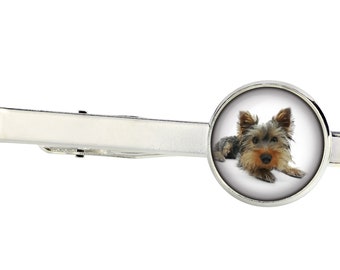 Yorkshire Terrier. Tie clip for dog lovers. Photo jewellery. Men's jewellery. Handmade