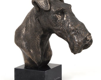 Fox terier, dog marble statue, limited edition, ArtDog. Made of cold cast bronze. Perfect gift. Limited edition