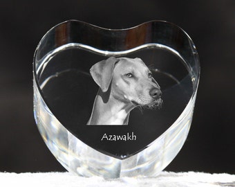 Azawakh, crystal heart with dog, souvenir, decoration, limited edition, Collection