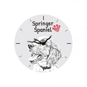 Springer Spaniel, Free standing MDF floor clock with an image of a dog.