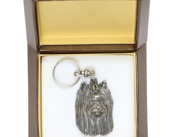 NEW, York Terrier, dog keyring, key holder, in casket, limited edition, ArtDog . Dog keyring for dog lovers