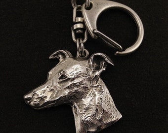 Whippet, dog keyring, keychain, limited edition, ArtDog . Dog keyring for dog lovers