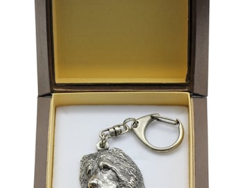 NEW, Caucasian Shepherd Dog, dog keyring, key holder, in casket, limited edition, ArtDog . Dog keyring for dog lovers