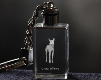 Cirneco dell'Etna , Dog Crystal Keyring, Keychain, High Quality, Exceptional Gift . Dog keyring for dog lovers