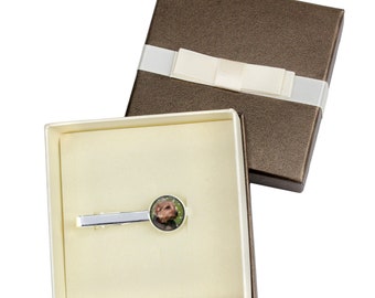 Norfolk Terrier. Tie clip with box for dog lovers. Photo jewellery. Men's jewellery. Handmade