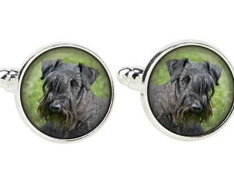 Cesky Terrier. Cufflinks for dog lovers. Photo jewellery. Men's jewellery. Handmade