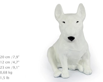 Bull Terrier, color, dog sitting statue, limited edition, ArtDog