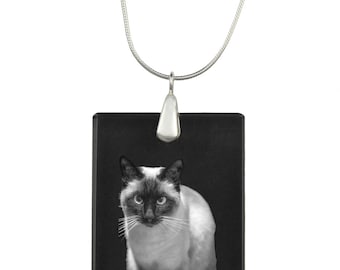 Siamese cat,  cat Crystal Pendant, SIlver Necklace 925, High Quality, Exceptional Gift, Collection!