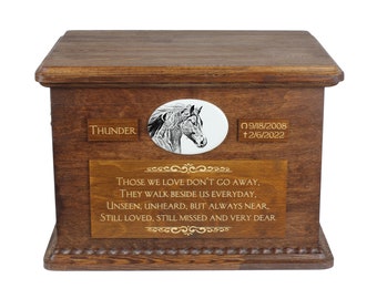 Freiberger Big Urn for Horse Ashes, Personalized Memorial with photo, Custom horse urn, Horse Memorial, Big urn for horse