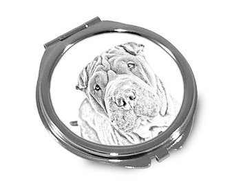 Shar Pei - Pocket mirror with the image of a dog.
