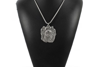 NEW, Yorkshire Terrier, Yorkie, dog necklace, silver cord 925, limited edition, ArtDog