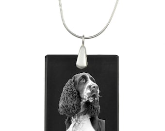 English Springer Spaniel,  Dog Crystal Pendant, SIlver Necklace 925, High Quality, Exceptional Gift, Collection!