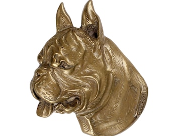 Boxer Bust, Cold Cast Bronze Sculpture, Small dog bust, Home and Office Decor, Dog Trophy, Dog Memorial