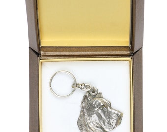 NEW, Presa Canario, Perro de Presa Canario, dog keyring, key holder, in casket, limited edition, ArtDog . Dog keyring for dog lovers