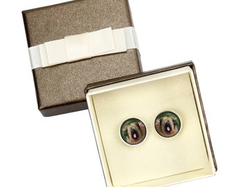 Briard. Cufflinks with box for dog lovers. Photo jewellery. Men's jewellery. Handmade