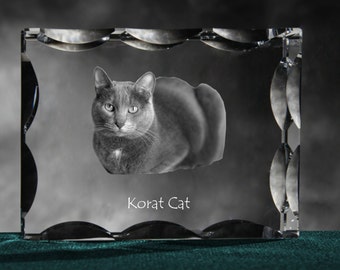 Korat , Cubic crystal with cat, souvenir, decoration, limited edition, Collection