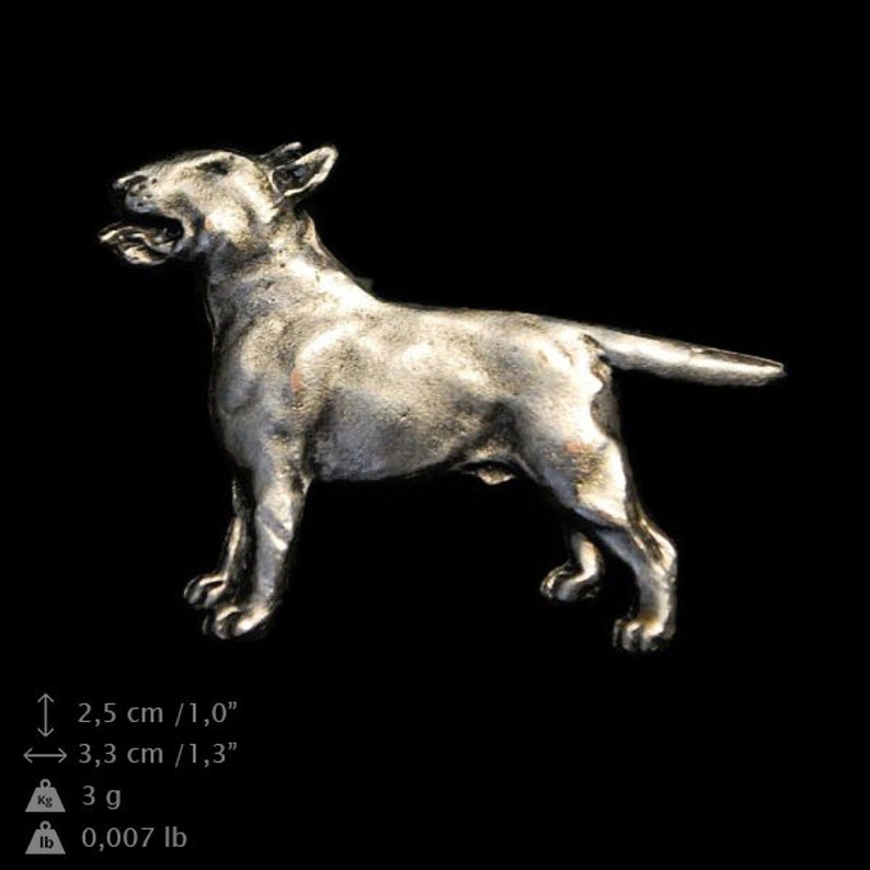 PRESTIGE set Dog keyring for dog lovers ArtDog pin and clipring in casket limited edition necklace NEW dog keyring Bull Terrier