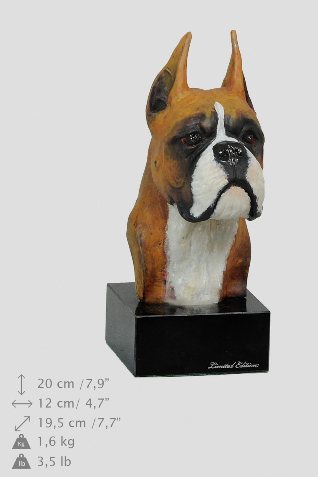 Boxer, Dog Marble Statue, Painted, Limited Edition, Make Your Own