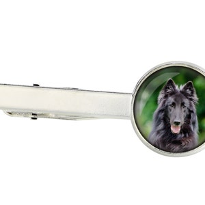 Belgian Shepherd. Tie clip for dog lovers. Photo jewellery. Men&#39;s jewellery. Handmade