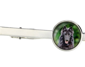 Belgian Shepherd. Tie clip for dog lovers. Photo jewellery. Men's jewellery. Handmade
