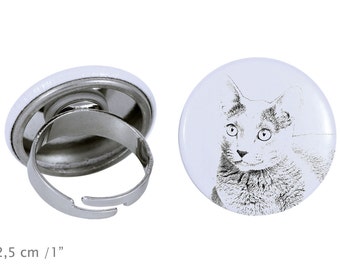Ring with a cat -Russian Blue