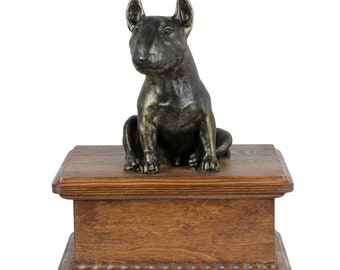 Bull Terrier Urn for Dog Ashes, Personalized Memorial with Statue, Urn with Sculpture, Urn for dog's ashes