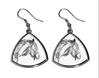 Shire horse, collection of earrings with images of purebred horses, unique gift. Collection!