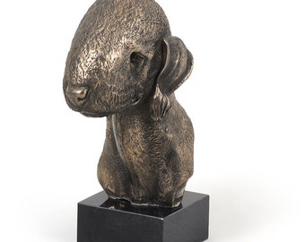 Bedlington Terrier, dog marble statue, limited edition, ArtDog. Made of cold cast bronze. Perfect gift. Limited edition