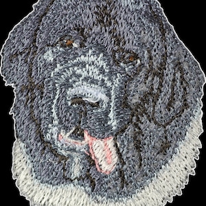 Landseer - Bordado con una imagen de un perro de raza.