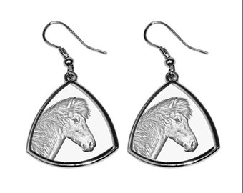 Icelandic horse, collection of earrings with images of purebred horses, unique gift. Collection!