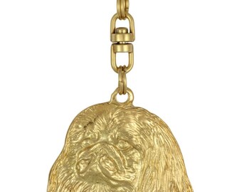 Pekingese, millesimal fineness 999, dog keyring, keychain, limited edition, ArtDog . Dog keyring for dog lovers