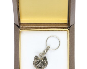 NEW, West Highland White Terrier, Poltalloch Terrier, Roseneath Terrier, dog keyring, key holder, in casket, limited edition, ArtDog