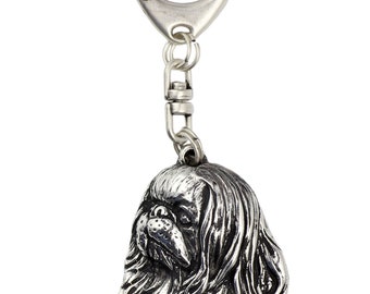Japan Chin, dog keyring, keychain, limited edition, ArtDog . Dog keyring for dog lovers