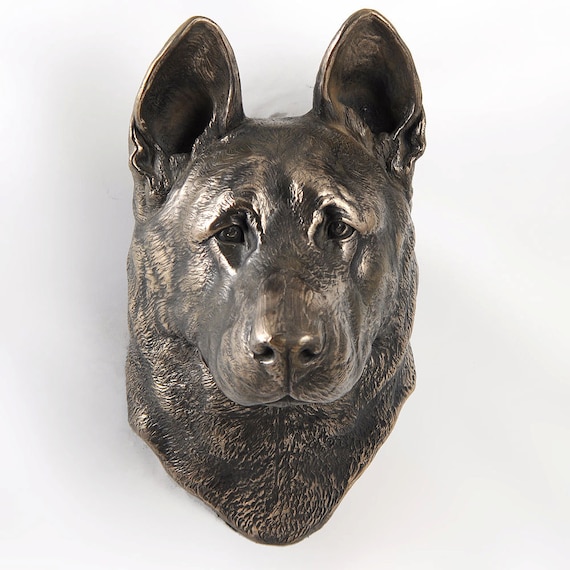 Statue Chien Berger Allemand - Buste Miniature Art Dog FR - édition Limitée, Résine/bronze