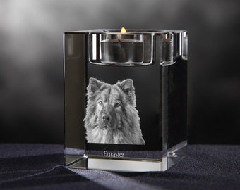 Eurasier - crystal candlestick with dog, souvenir, decoration, limited edition, Collection