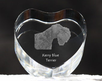 Kerry blue terrier, crystal heart with dog, souvenir, decoration, limited edition, Collection