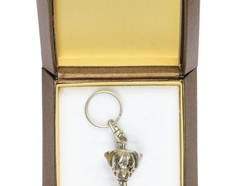 NEW, Rottweiler, dog keyring, key holder, in casket, limited edition, ArtDog . Dog keyring for dog lovers