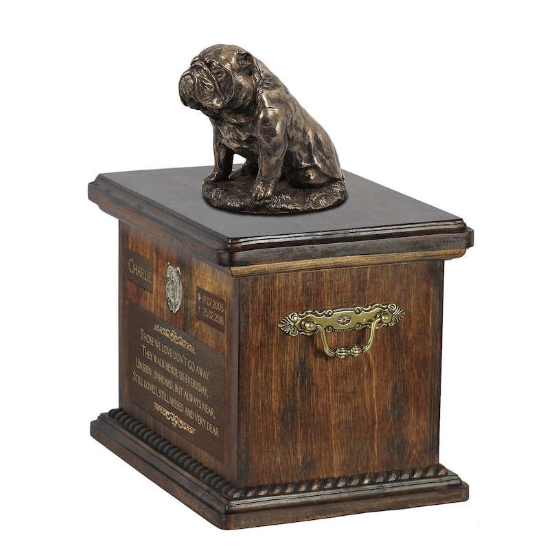 English Bulldog Sitting Exclusive Urn for Dog Ashes With a Etsy