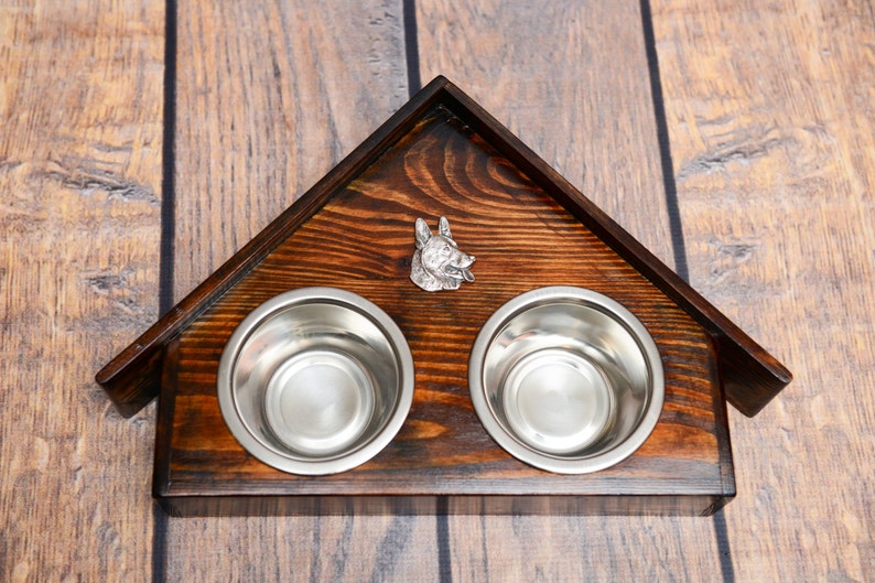 German Shepherd A dog\u2019s bowls with a relief from ARTDOG collection